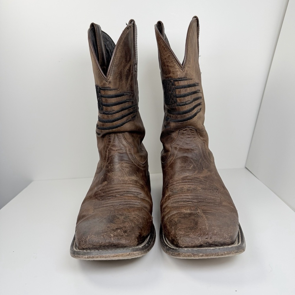Ariat Circuit Patriot Western Boots Brown Distressed Flag Men's 9D 10029699